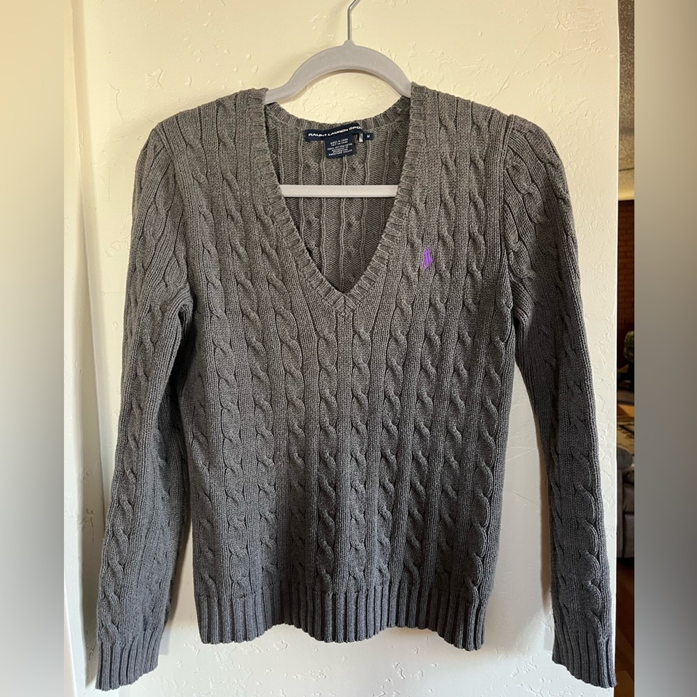 Cable knight Polo Ralph Lauren Gray sweater